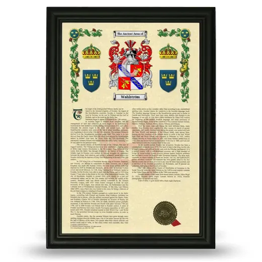 Wahlström Armorial History Framed - Black