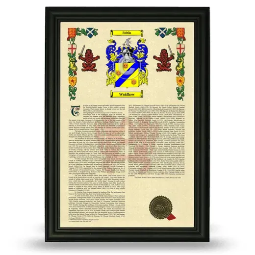 Waidhow Armorial History Framed - Black