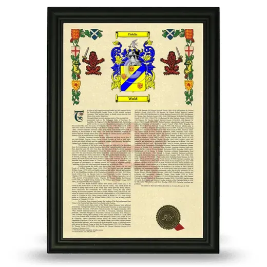 Wald Armorial History Framed - Black