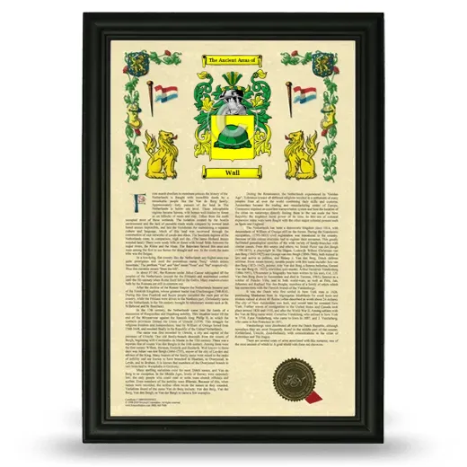 Wall Armorial History Framed - Black