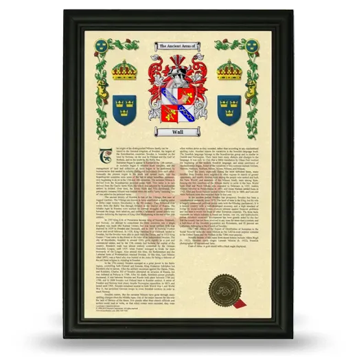 Wall Armorial History Framed - Black