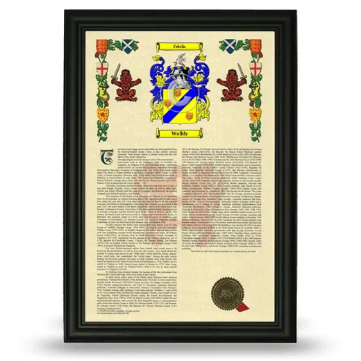 Walldy Armorial History Framed - Black