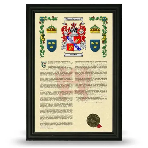 Wallen Armorial History Framed - Black
