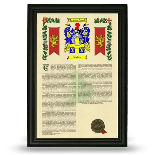 Wallich Armorial History Framed - Black
