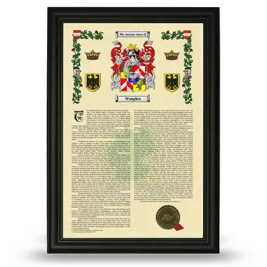 Wanglen Armorial History Framed - Black