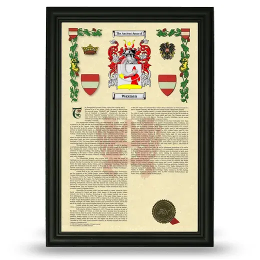 Waxman Armorial History Framed - Black