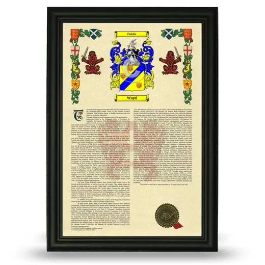 Wayd Armorial History Framed - Black
