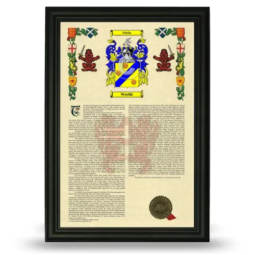 Wayldy Armorial History Framed - Black