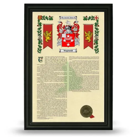 Wegewold Armorial History Framed - Black