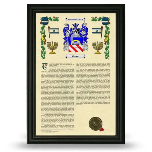 Wegner Armorial History Framed - Black