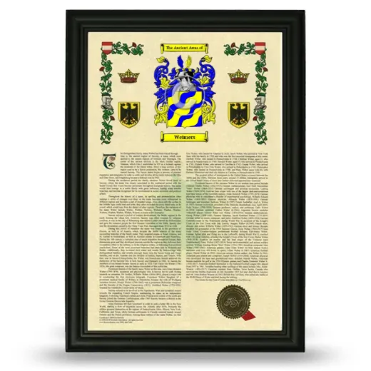 Weimers Armorial History Framed - Black
