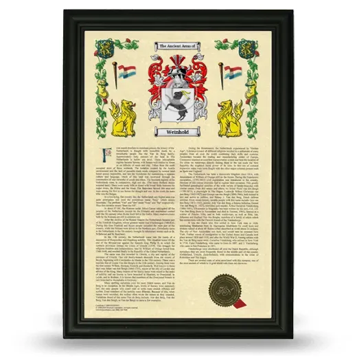Weinhold Armorial History Framed - Black