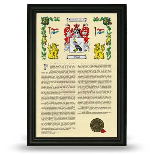 Weird Armorial History Framed - Black
