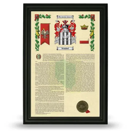 Wendorf Armorial History Framed - Black