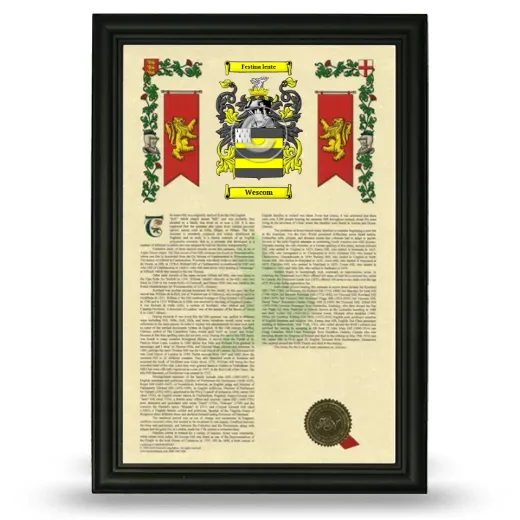 Wescom Armorial History Framed - Black