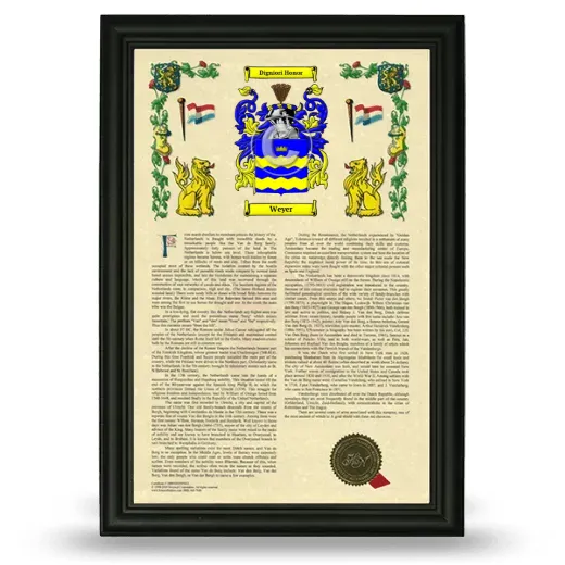 Weyer Armorial History Framed - Black