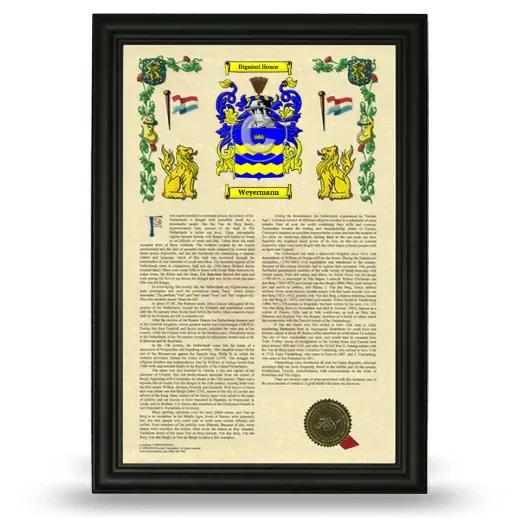 Weyermann Armorial History Framed - Black