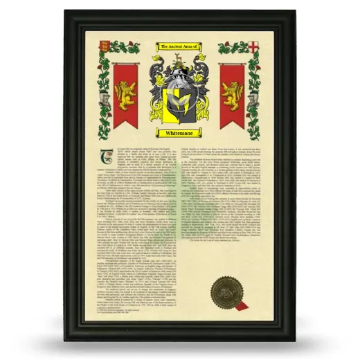 Whitemane Armorial History Framed - Black