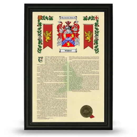 Whittel Armorial History Framed - Black