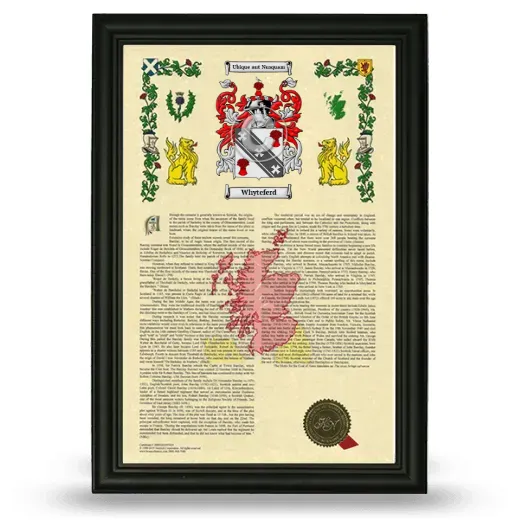 Whyteferd Armorial History Framed - Black