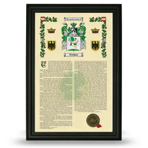 Wiedmar Armorial History Framed - Black