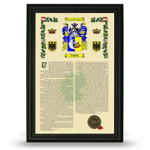 Wielicki Armorial History Framed - Black