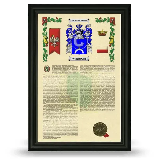 Wienskowski Armorial History Framed - Black