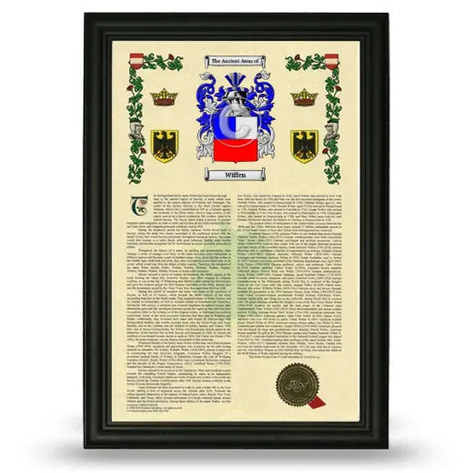 Wiffen Armorial History Framed - Black