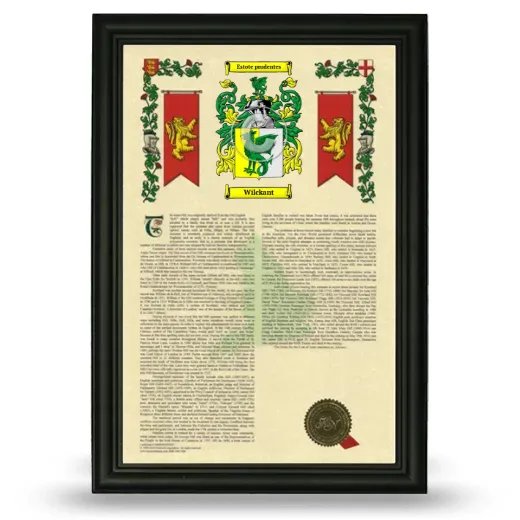 Wilckant Armorial History Framed - Black