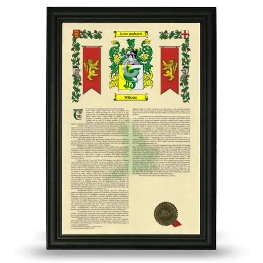 Wilcom Armorial History Framed - Black