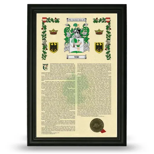 Wild Armorial History Framed - Black