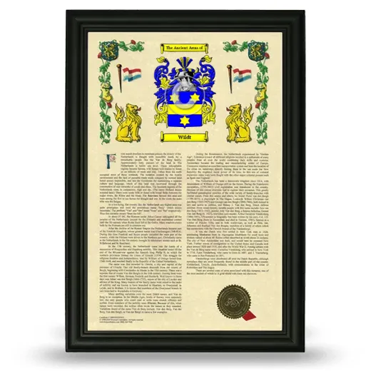 Wildt Armorial History Framed - Black