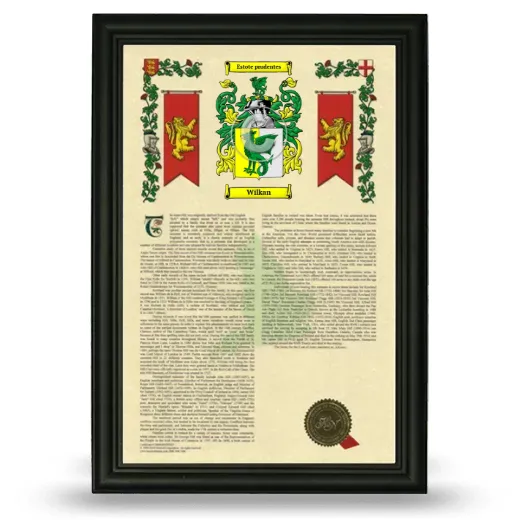 Wilkan Armorial History Framed - Black