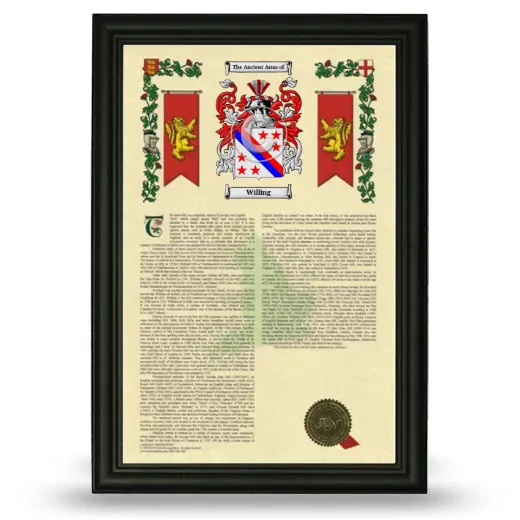 Willing Armorial History Framed - Black