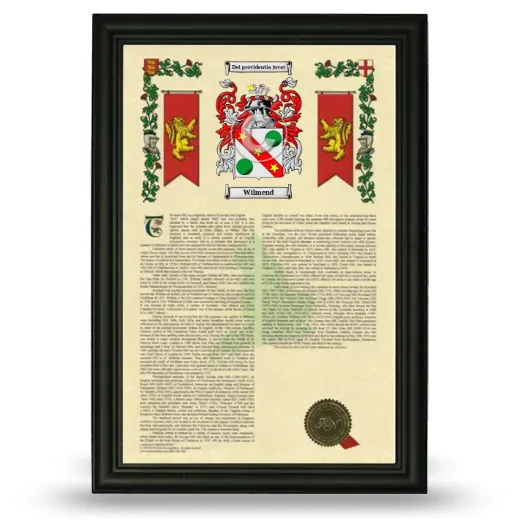 Wilmend Armorial History Framed - Black