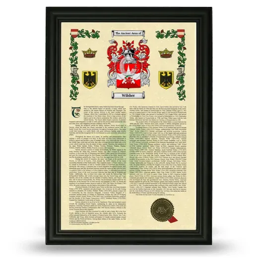Wilsher Armorial History Framed - Black