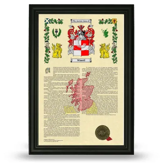Wincell Armorial History Framed - Black