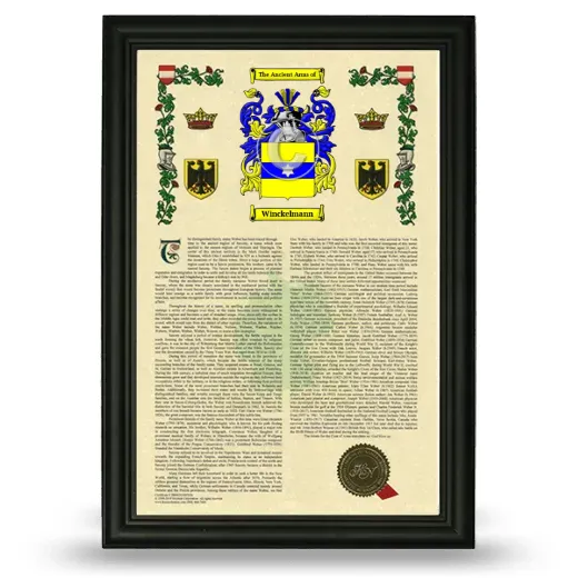 Winckelmann Armorial History Framed - Black
