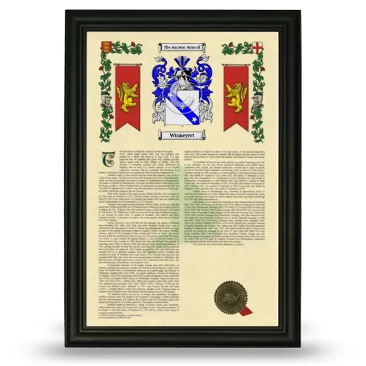 Winneyert Armorial History Framed - Black