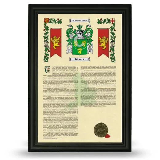 Winnock Armorial History Framed - Black