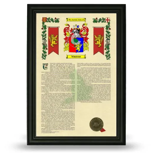 Winstone Armorial History Framed - Black
