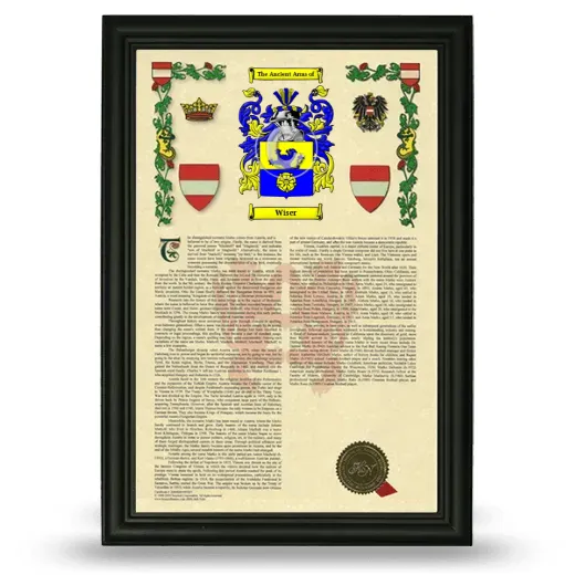 Wiser Armorial History Framed - Black