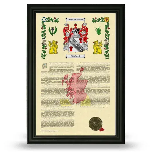 Witfoerd Armorial History Framed - Black