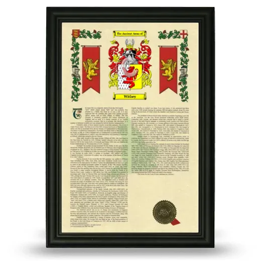 Withey Armorial History Framed - Black
