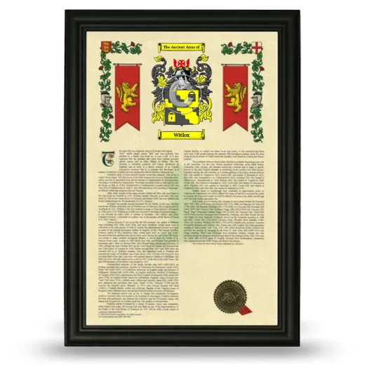 Witlox Armorial History Framed - Black
