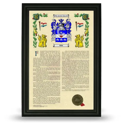 Witt Armorial History Framed - Black