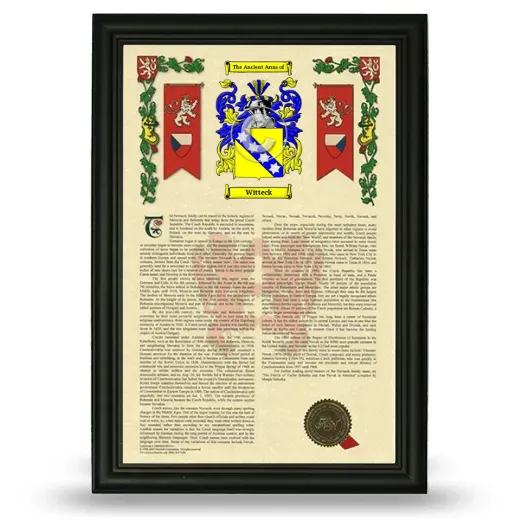 Witteck Armorial History Framed - Black