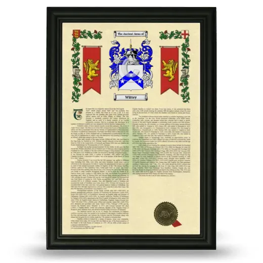 Wittey Armorial History Framed - Black