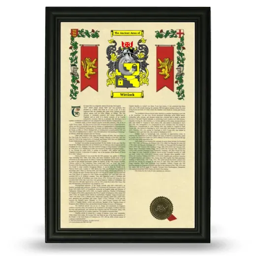 Wittlock Armorial History Framed - Black