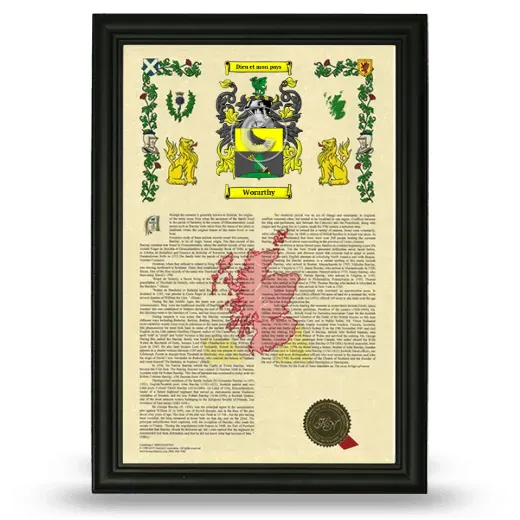 Worarthy Armorial History Framed - Black